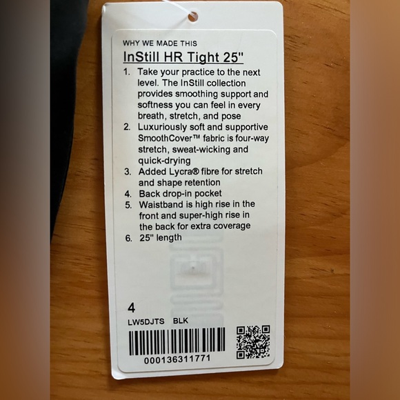 Lululemon Instill HR tight - 25” NWT - Picture 4 of 4